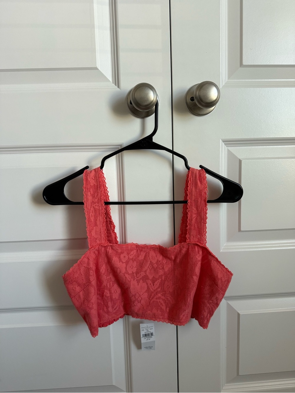 American Eagle Outfitters Coral Lace Cropped Cami